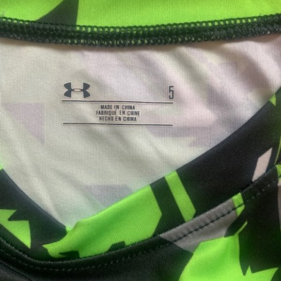 Under Armour boys long sleeve performance shirt size 5 green and black - Picture 6 of 6